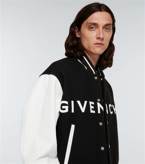 givenchy men leather wool bomber jacket|givenchy puffer jacket.